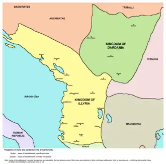 Kingdom of Illyria during Agron's reign (250 BC – 230 BC)