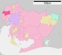 Location of Inazawa in Aichi Prefecture