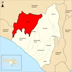 Location map of Pupuan District in Tabanan Regency