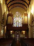 Interior showing the organ and west window