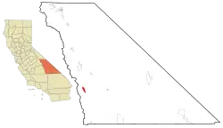 Location in Inyo County and the state of California