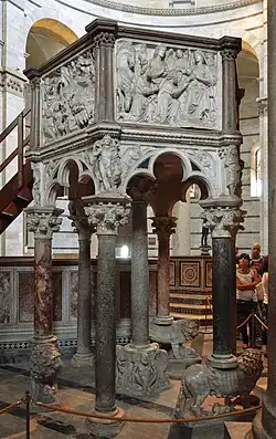 Marble pulpit by Nicola Pisano, 1260