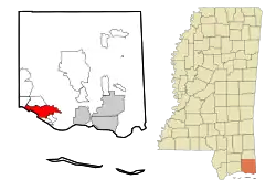 Location of Ocean Springs, Mississippi