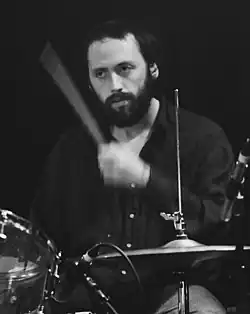Krivchenia performing with Big Thief in 2017