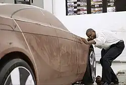 Jelani Aliyu pictured working on the Chevy volt concept prototype.