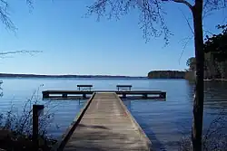 Boat dock at cabins 3 & 4.