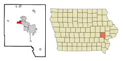 Location of Tiffin, Iowa