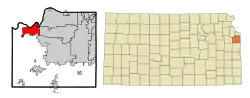 Location within Johnson County and Kansas