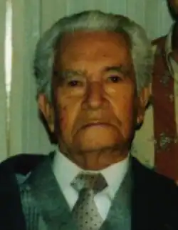 Photograph of José Corona Núñez in December 1994 at his house in Morelia, Michoacán, México