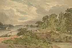 River Landscape with Lock in Foreground