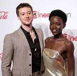 Joseph Quinn and Lupita Nyong'o on the red carpet for the Big Screen Achievement Awards ceremony in Las Vegas, Nevada, in 2024.