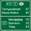 G-105 Route confirmation sign with an indirect destination (on major road)