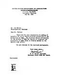 1942 United States Department of Agriculture War Board Letter of appreciation to Joe "Daddy Burt" Burton, a Kentucky hemp farmer for his support of the World War II Hemp for Victory campaign[188]