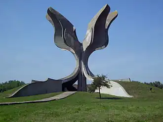 Flower Monument, Jasenovac Memorial Site, Jasenovac, Sisak-Moslavina, Croatia, by Bogdan Bogdanović, 1965[278]