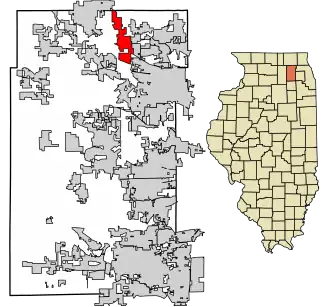 Location of Gilberts in Kane County, Illinois.