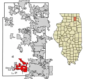 Location of Sugar Grove in Kane County, Illinois