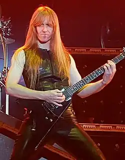 Logan performing with Manowar in 2016