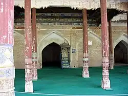 Wooden beams in the mausoleum's interior