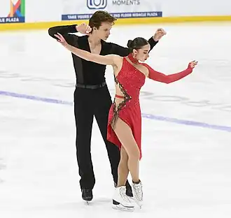 Katarina Wolfkostin and Dimitry Tsarevski at the 2023 Lake Placid Ice Dance International