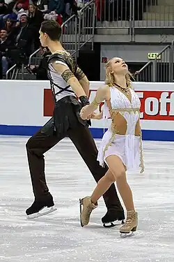Viktoria Kavaliova and Yurii Bieliaiev at the 2016 European Championships