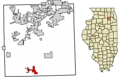 Location of Lisbon in Kendall County, Illinois