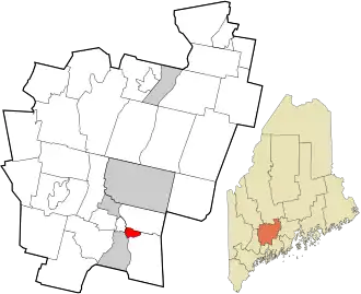 Location in Kennebec County and the state of Maine.
