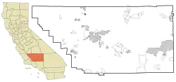 Location in Kern County and the state of California