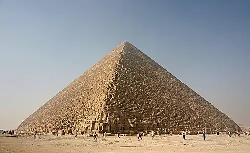 Ancient Egyptian architecture: The Great Pyramid of Giza (Giza, Egypt), c. 2589–2566 BC, by Hemiunu