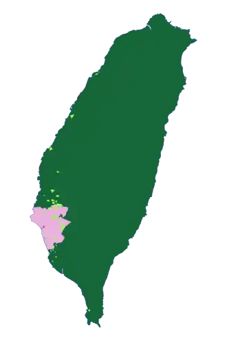 Location of the Kingdom of Tungning, and settlements