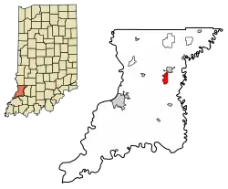 Location in Knox County, Indiana