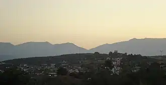 A view of Kontariotissa, with Mount Olympus seen.