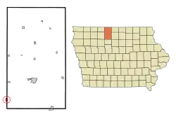 Location of West Bend, Iowa