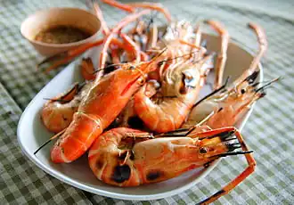 Thai kung yang, or grilled prawns