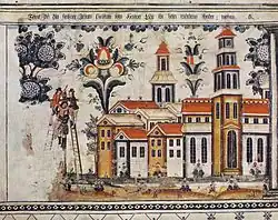 1799 wall painting, Bingsjö, Dalarna, Sweden