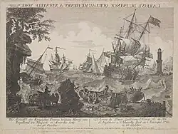 Prince William Henry arrives on the Prince George in New York on 16 Oct 1781.