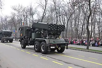 LAROM MLRS on ROMAN 26.410 chassis