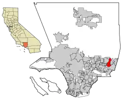 Location within California and Los Angeles County