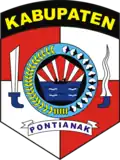 Emblem of the former Pontianak Regency (1963–2014). To prevent confusion with Pontianak City this regency was renamed to Mempawah Regency.[56]