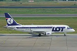 A LOT Embraer 170 in the post-1977 livery.