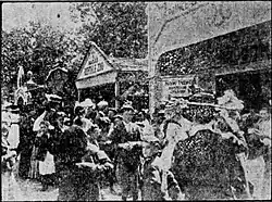 June 1908 photo showing new exhibits on western-side boardwalk