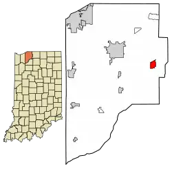 Location in LaPorte County, Indiana