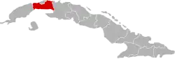 Location of Havana Province in Cuba