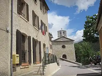 The town hall and the church in La Martre