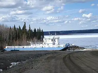 Lafferty ferry dry docked for winter