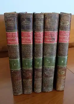 Volumes 1-5 of Pierre-Simon Laplace's "Traité de mécanique céleste" (1799)