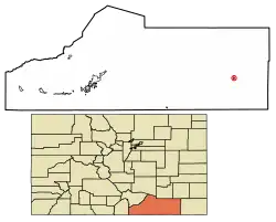 Location within Las Animas County & Colorado