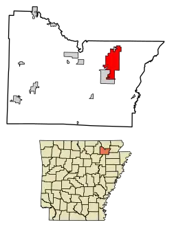 Location in Lawrence County, Arkansas