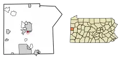 Location in Lawrence County, Pennsylvania