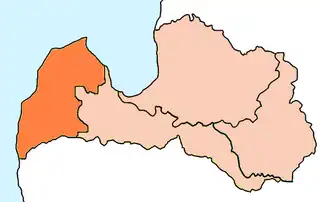 Location of Diocese of Liepāja in Latvia