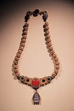 Necklace from the tomb, imported from South Asia.[10] National Museum of China.[11][12]